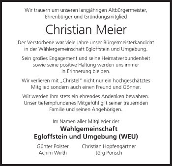Anzeige von Christian Meier von MGO