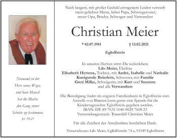 Anzeige von Christian Meier von MGO