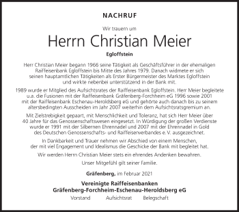 Anzeige von Christian Meier von MGO