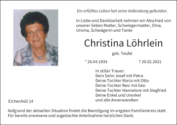 Anzeige von Christina Löhrlein von MGO