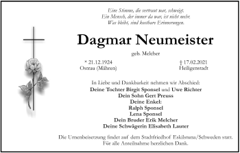 Anzeige von Dagmar Neumeister von MGO