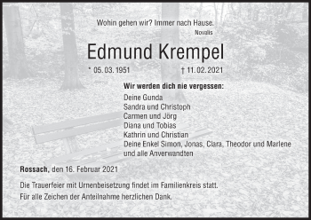 Anzeige von Edmund Krempel von MGO