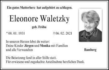 Anzeige von Eleonore Waletzky von MGO