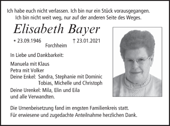 Anzeige von Elisabeth Bayer von MGO