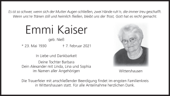 Anzeige von Emmi Kaiser von MGO
