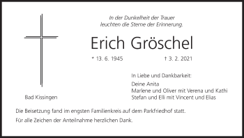 Anzeige von Erich Gröschel von MGO