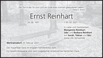 Anzeige von Ernst Reinhart von MGO