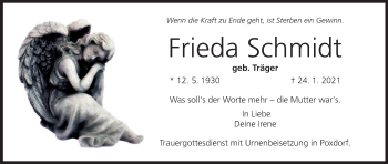 Anzeige von Frieda Schmidt von MGO