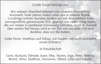 Anzeige von Fritz Kümmert von MGO