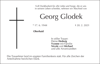 Anzeige von Georg Glodek von MGO