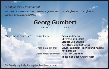 Anzeige von Georg Gumbert von MGO