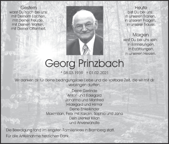 Anzeige von Georg Prinzbach von MGO