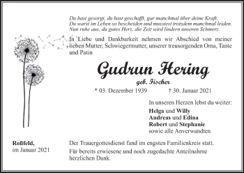 Anzeige von Gudrun Hering von MGO