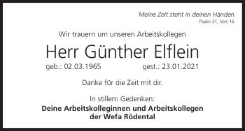 Anzeige von Günther Elflein von MGO
