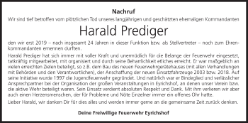 Anzeige von Harald Prediger von MGO