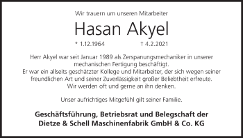 Anzeige von Hasan Akyel von MGO