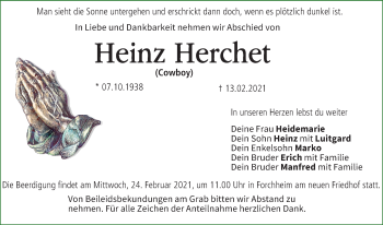 Anzeige von Heinz Herchet von MGO