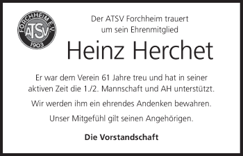 Anzeige von Heinz Herchet von MGO