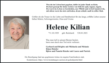 Anzeige von Helene Kilian von MGO