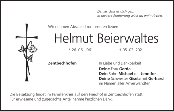 Anzeige von Helmut Beierwaltes von MGO