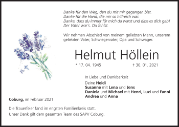 Anzeige von Helmut Höllein von MGO