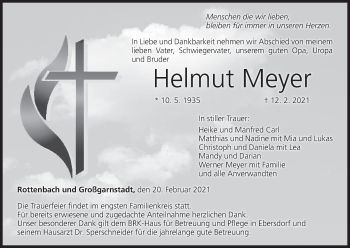 Anzeige von Helmut Meyer von MGO