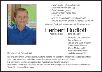 Anzeige von Herbert Rudloff von MGO
