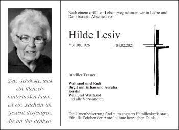 Anzeige von Hilde Lesiv von MGO