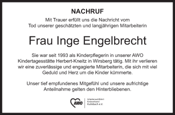 Anzeige von Inge Engelbrecht von MGO