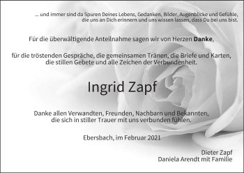 Anzeige von Ingrid Zapf von MGO