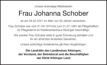 Anzeige von Johanna Schober von MGO