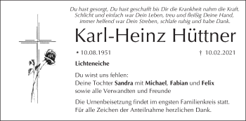 Anzeige von Karl-Heinz Hüttner von MGO