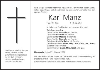 Anzeige von Karl Manz von MGO