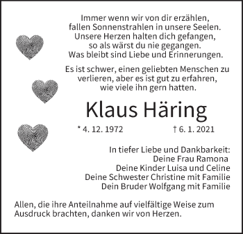 Anzeige von Klaus Häring von MGO
