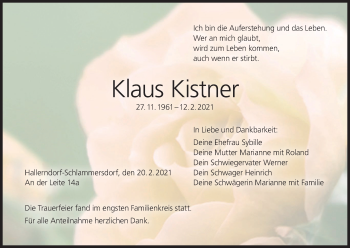 Anzeige von Klaus Kistner von MGO