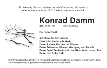 Anzeige von Konrad Damm von MGO
