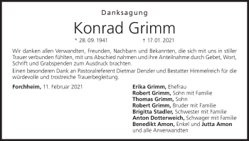 Anzeige von Konrad Grimm von MGO