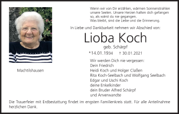 Anzeige von Lioba Koch von MGO