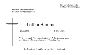 Anzeige von Lothar Hummel von MGO