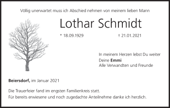 Anzeige von Lothar Schmidt von MGO