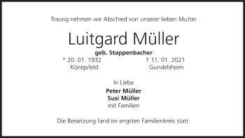Anzeige von Luitgard Müller von MGO