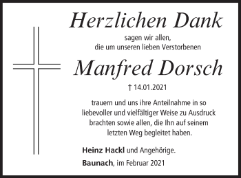 Anzeige von Manfred Dorsch von MGO
