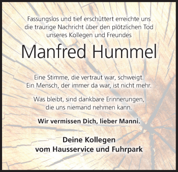 Anzeige von Manfred Hummel von MGO