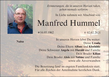 Anzeige von Manfred Hummel von MGO