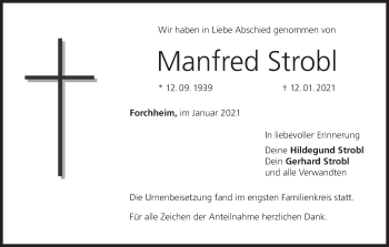 Anzeige von Manfred Strobl von MGO