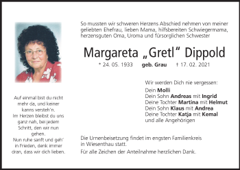 Anzeige von Margareta Dippold von MGO