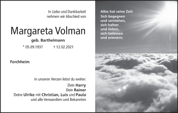 Anzeige von Margareta Volman von MGO