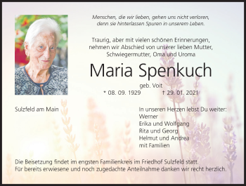 Anzeige von Maria Spenkuch von MGO