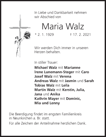 Anzeige von Maria Walz von MGO
