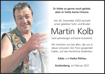 Anzeige von Martin Kolb von MGO